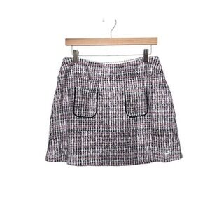 Foray Golf Skort Womens Large Navy Pink Tweed Plaid Built-In Shorts‎ Pockets